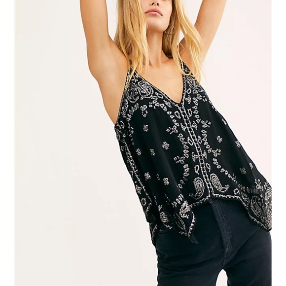 🎉LAST CHANCE🎉 FREE PEOPLE Going Out In Austin Top / Black - Picture 6 of 9